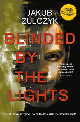 Book cover featuring a man’s face split with a city skyline background.