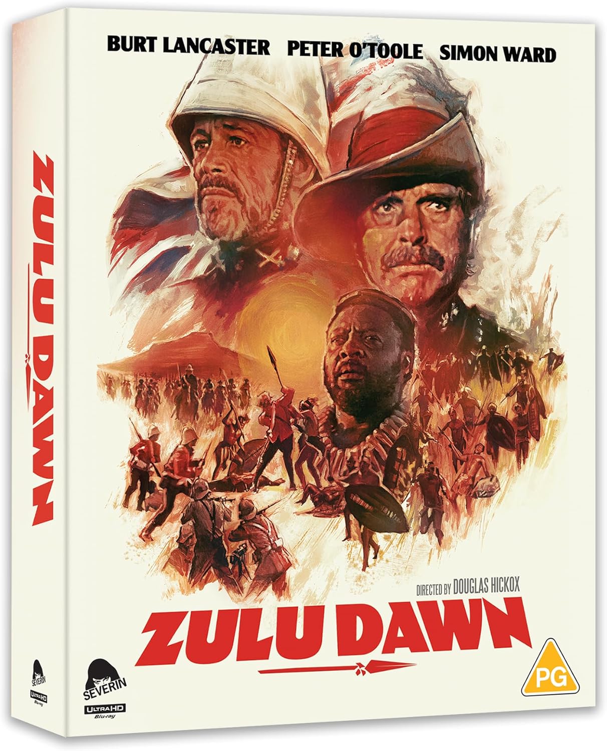 Movie cover for "Zulu Dawn" featuring Burt Lancaster and Peter O'Toole.