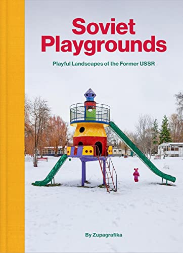 Book cover featuring a colorful, futuristic playground slide in the snow.