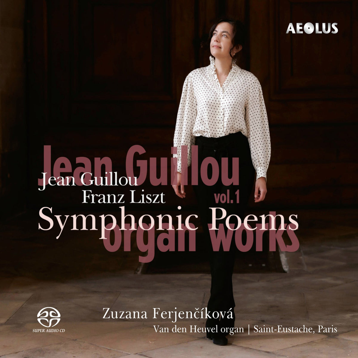 CD cover featuring Zuzana Ferjencikova and text listing composers Guillou/Liszt.