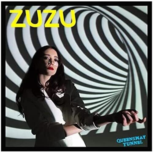 Zuzu album cover with a woman against a swirling black and white background.