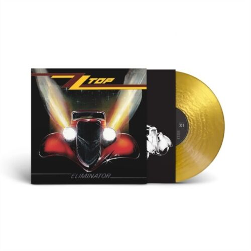 Red vintage car with glowing headlights on a black album cover with "ZZ Top" logo.