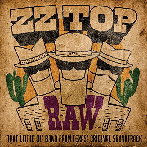 ZZ Top “RAW” vinyl album cover with cowboy hats and cacti.