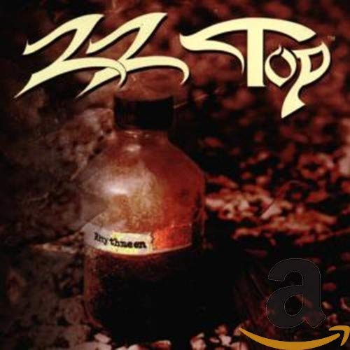 ZZ Top "Rhythmeen" CD cover featuring a brown bottle and band logo.