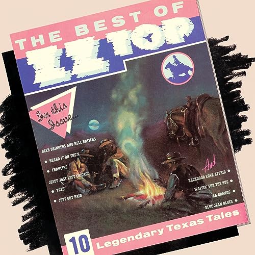 ZZ Top album cover featuring cowboys around a campfire, vinyl record.