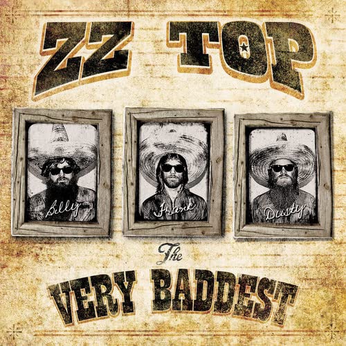 ZZ Top album cover featuring three band members in hats and sunglasses.