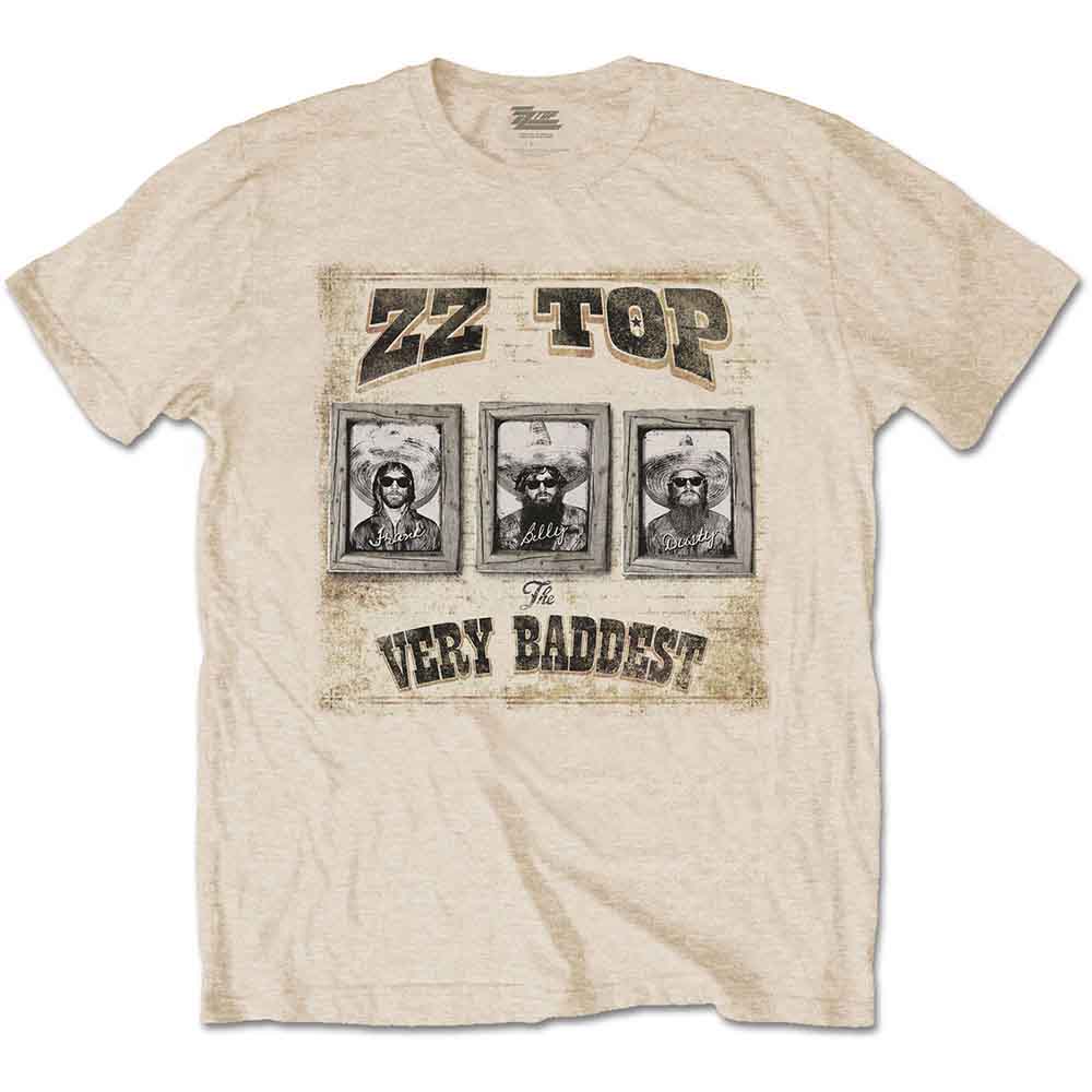 Black ZZ Top band t-shirt, text "Very Baddest", size XX-Large.