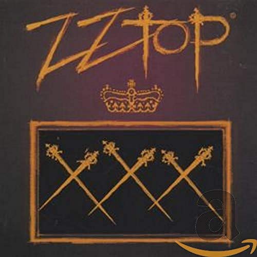 ZZ Top “Xxx” album cover with crossed swords and a crown.