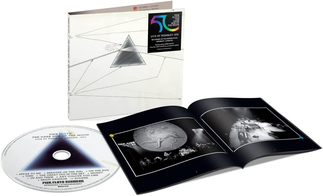A CD case with a Pink Floyd album cover, "The Dark Side Of The Moon Live".
