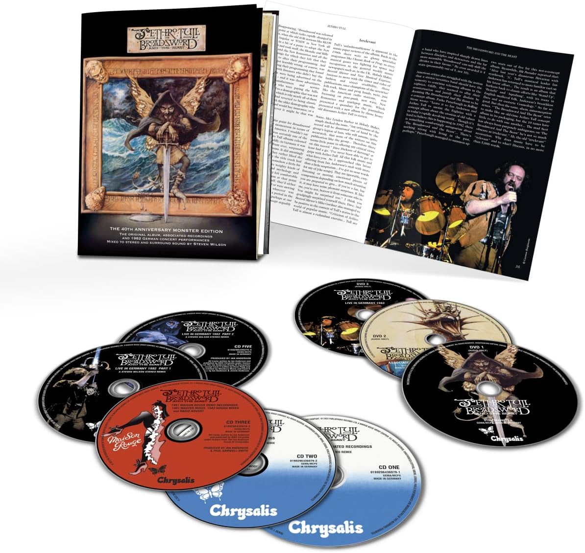 "CD and DVD set for Jethro Tull's 'The Broadsword and the Beast' album."