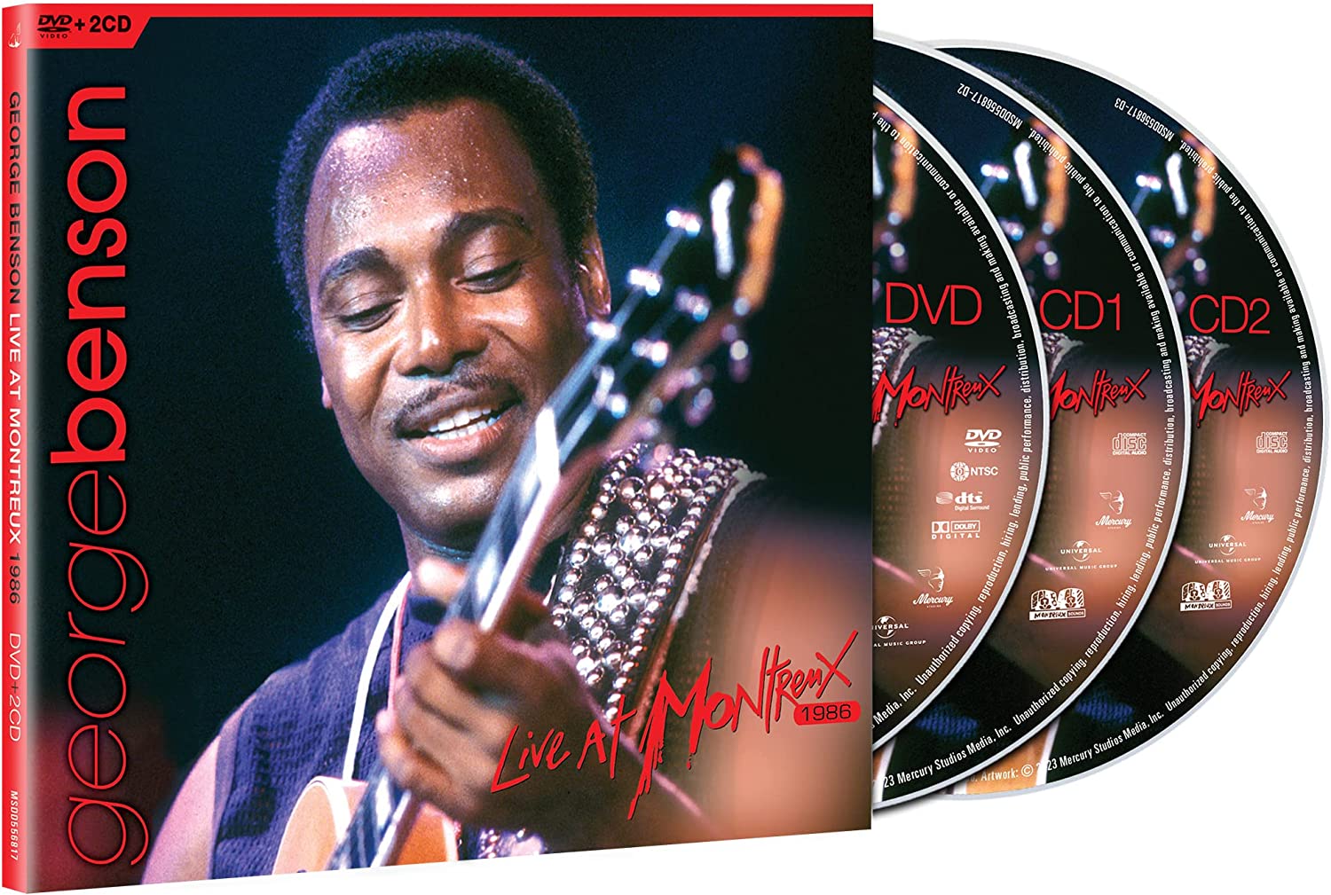 "George Benson DVD and 2 CDs with his image on the cover."