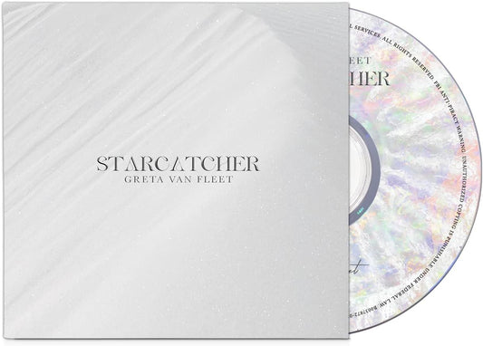 "CD case with a white cover and a partially visible rainbow-colored CD inside."