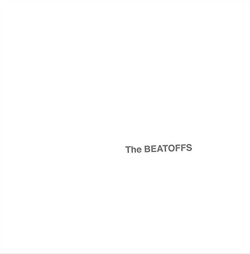 The alt text for the image could be: "White square with 'The BEATOFFS' in black text, thin grey border."