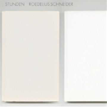 "Two blank white vinyl record sleeves side by side on a gray background."