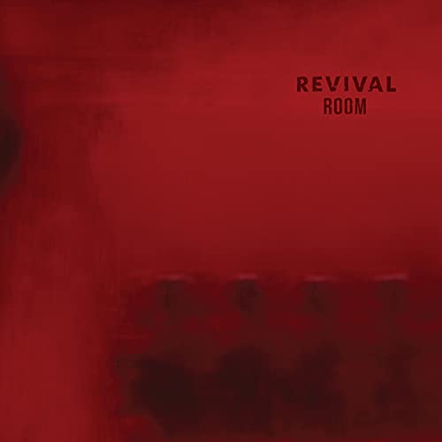 Red album cover with "Revival Room" text, dark shapes at the bottom.