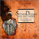 Album cover for "Dickman: Who Says Words" with a sketch of a person on orange background.