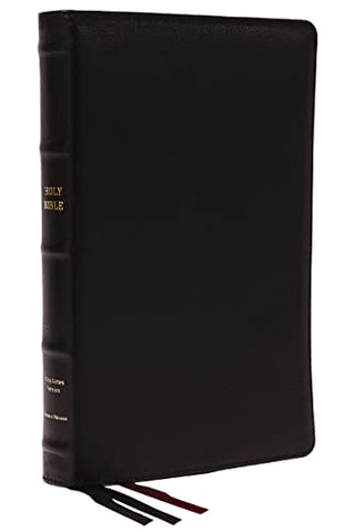 KJV, Thinline Bible, Large Print, Premium Goatskin Leather, Black, Premier Collection, Red Letter, Thumb Indexed, Comfort Print: Holy Bible, King James Version