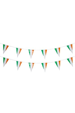 Smiffys 56403 St Patricks Day Triangle Bunting, Plastic, Unisex Adult, Green, One Size