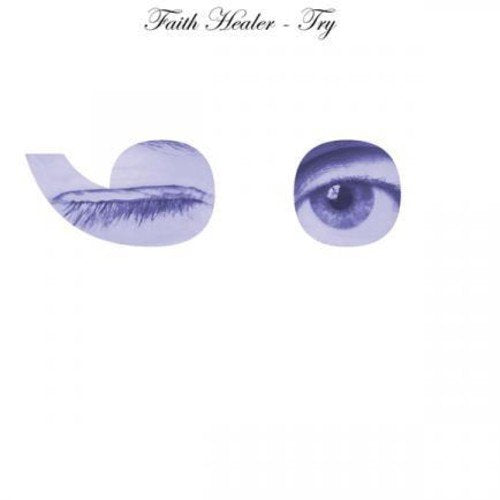 "Album cover with a white background and blue-toned eye illustrations."