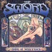 The Sword album cover: blonde woman holding a shield, surrounded by ornate designs.