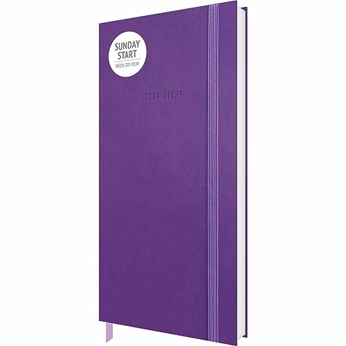 CAROUSEL CALENDARS Purple Slim Fashion Diary 2024