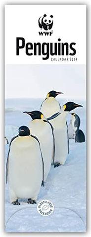 WWF Penguins - Pinguine 2024 - Slimline-Kalender: Original Carousel Calendar [Mehrsprachig] [Kalender]