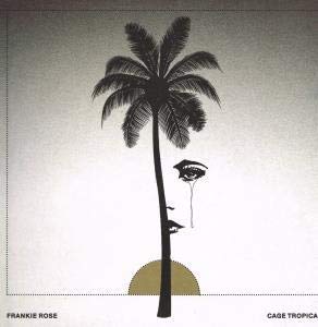 A vinyl record cover featuring a stylized palm tree and face against a gradient background.