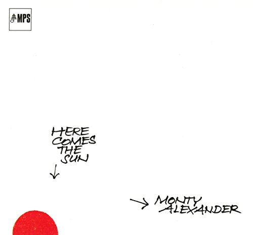 Monty Alexander CD cover with white background, red sun, and handwritten-style text.