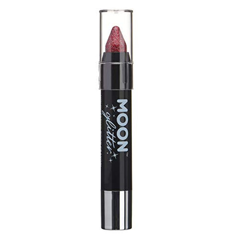 Holographic Glitter Paint Stick/Body Crayon makeup for the Face & Body by Moon Glitter - 3.5g - Red