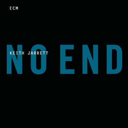 "Black album cover with 'No End' in blue and 'Keith Jarrett' in white."