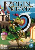 "Robin Hood DVD cover featuring cartoon Robin Hood with bow and arrow, castle in background."
