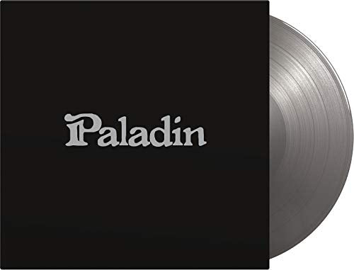 The image depicts a black square with the word 'Paladin' in white, gothic-style font.