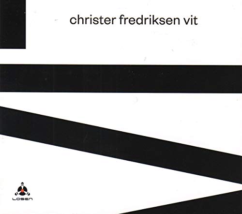 "Album cover with white background, black stripes, and 'christer fredriksen vit' text."