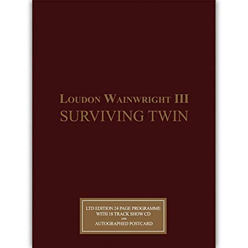 Dark red album cover with gold text, featuring "Loudon Wainwright III - Surviving Twin".