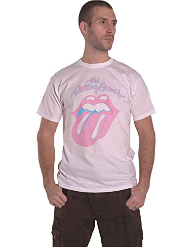 Rolling Stones The Amplified Collection - Washed Out Tongue Men T-Shirt Off White XL