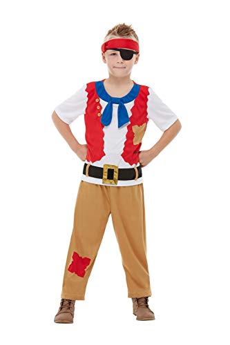 Smiffys 48778S Officially Licensed Horrible Histories Pirate Crew Costume, Unisex Children, Red, S - Age 4-6 years