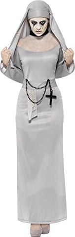 Smiffys Adult Womens Gothic Nun Costume, Dress and Headpiece, Legends of Evil, Halloween, Size: M, 43278