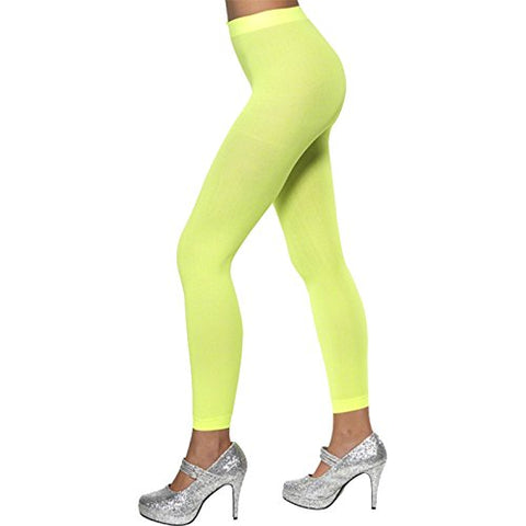 Smiffys Opaque Footless Tights Neon - Green