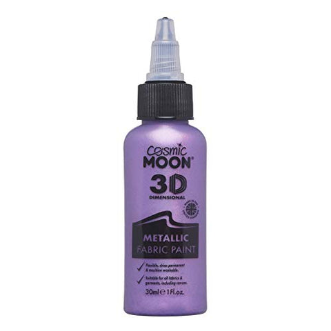 Cosmic Moon - Metallic 3D Fabric Paint - 30ml - Purple - Textile paint for clothes, t-shirts, bags, shoes & canvas