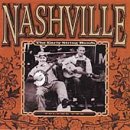 "Album cover with 'Nashville' title, two musicians, and decorative orange background."