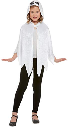 Smiffys 52146 Ghost Hooded Cape, Unisex Children, White, One Size