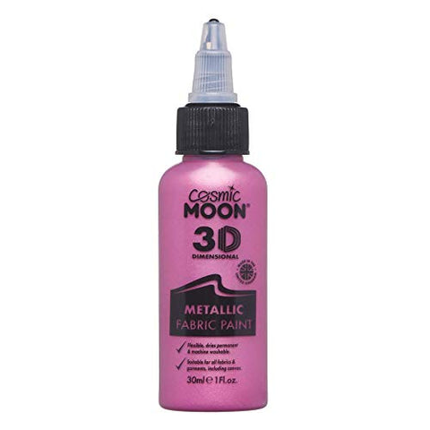 Cosmic Moon - Metallic 3D Fabric Paint - 30ml - Pink - Textile paint for clothes, t-shirts, bags, shoes & canvas