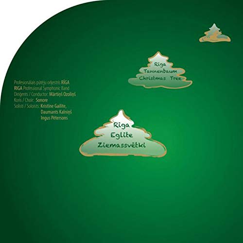 "Green CD cover with Christmas trees and Amazon logo."