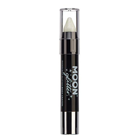 Iridescent Glitter Paint Stick/Body Crayon makeup for the Face & Body by Moon Glitter - 3.5g - White