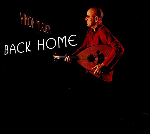 "CD cover featuring a man holding an oud against a black background."