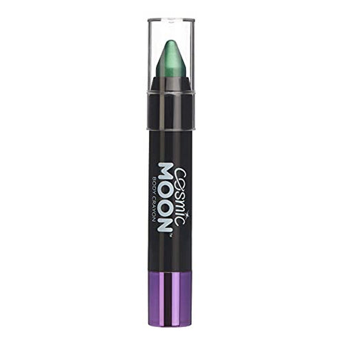 Metallic Face Paint Stick Body Crayon for the Face & Body by Cosmic Moon - Green - Face Paint Makeup for Adults, Kids - 3.5g