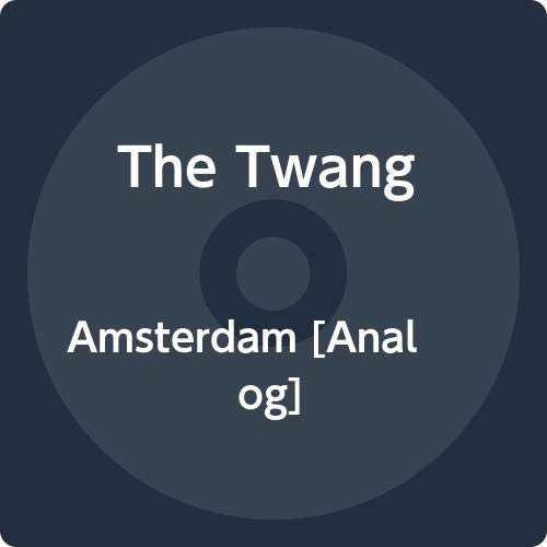 Dark blue vinyl record with white text "The Twang Amsterdam [Anal og]" on a dark blue background.