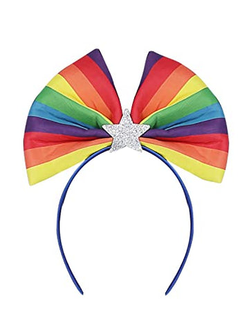 Smiffys 56393 Rainbow Flag Bow Headband, Women, Multi-Colour, One Size