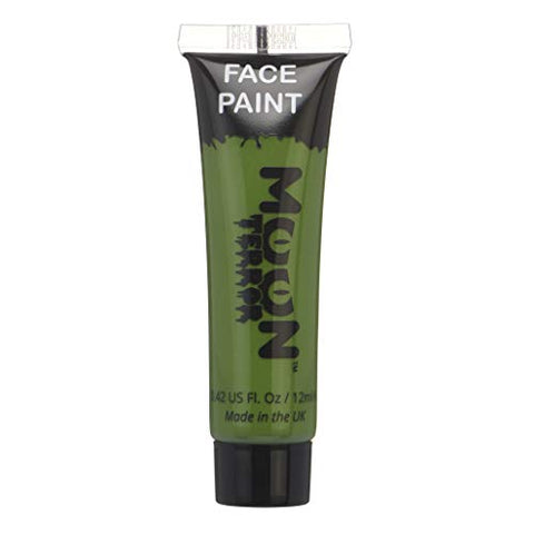 Halloween Face & Body Paint by Moon Terror - Zombie Green - Water Based Face Paint Makeup for Adults, Kids - 12ml