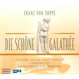 CD cover with a marble statue of a nude woman, titled "Die Schöne Galathée".